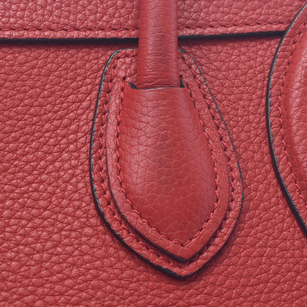 CELINE Luggage Shopper Bag Red Calfskin Handbag - Picture 8 of 9